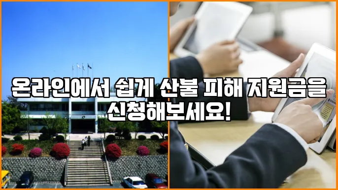 온라인에서 쉽게 산불 피해 지원금을 신청해보세요!