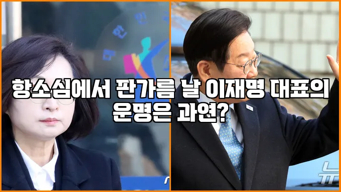 항소심에서 판가름 날 이재명 대표의 운명은 과연?