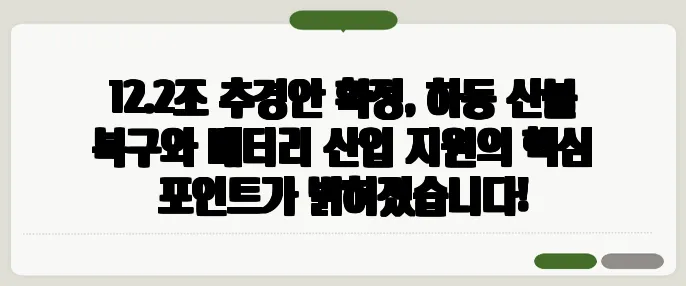 12.2조 추경안 확정, 하동 산불 복구와 배터리 산업 지원의 핵심 포인트가 밝혀졌습니다!