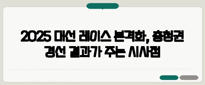 2025 대선 레이스 본격화, 충청권 경선 결과가 주는 시사점