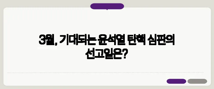 3월, 기대되는 윤석열 탄핵 심판의 선고일은?
