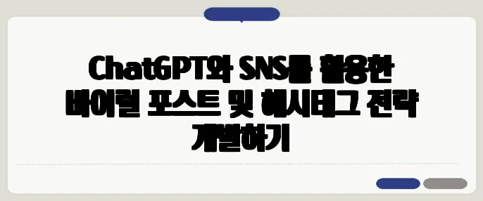 ChatGPT와 SNS를 활용한 바이럴 포스트 및 해시태그 전략 개발하기