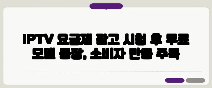 IPTV 요금제 광고 시청 후 무료 모델 등장, 소비자 반응 주목