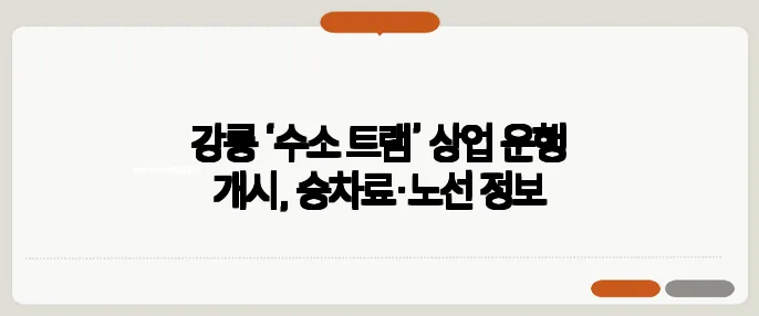 강릉 ‘수소 트램’ 상업 운행 개시, 승차료·노선 정보