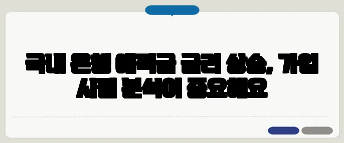 국내 은행 예적금 금리 상승, 가입 시점 분석이 중요해요