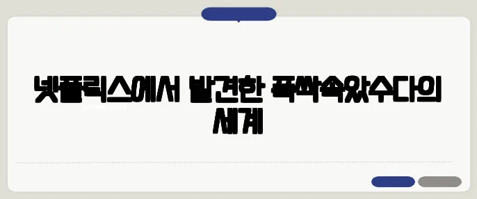 넷플릭스에서 발견한 폭싹속았수다의 세계
