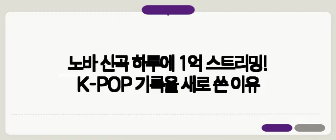 노바 신곡 하루에 1억 스트리밍! K-POP 기록을 새로 쓴 이유