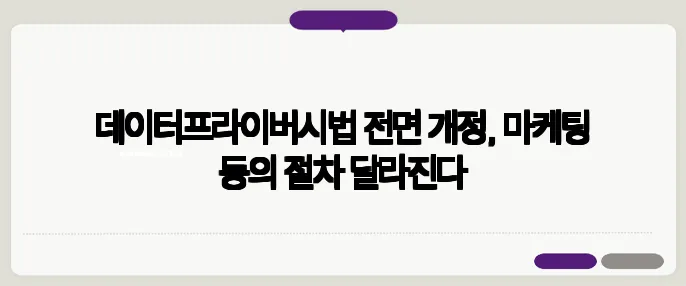 데이터프라이버시법 전면 개정, 마케팅 동의 절차 달라진다