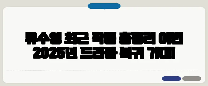 류수영 최근 작품 총정리 이번 2025년 드라마 복귀 기대!