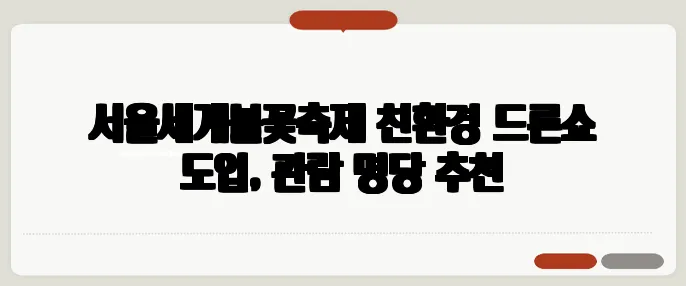 서울세계불꽃축제 친환경 드론쇼 도입, 관람 명당 추천