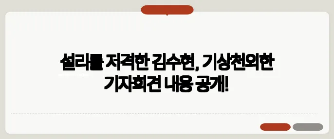 설리를 저격한 김수현, 기상천외한 기자회견 내용 공개!