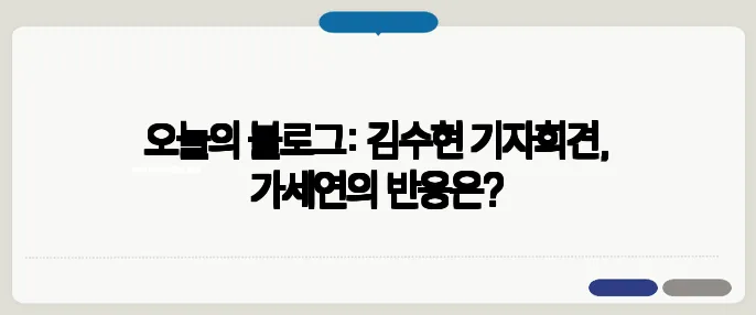 오늘의 블로그: 김수현 기자회견, 가세연의 반응은?