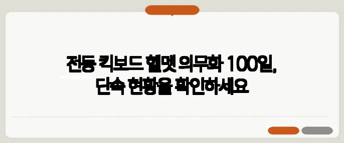 전동 킥보드 헬멧 의무화 100일, 단속 현황을 확인하세요
