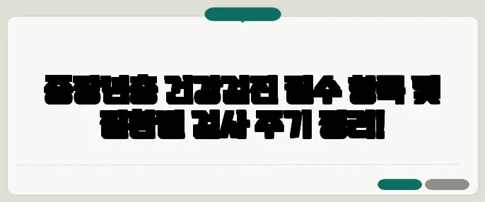 중장년층 건강검진 필수 항목 및 질환별 검사 주기 정리!