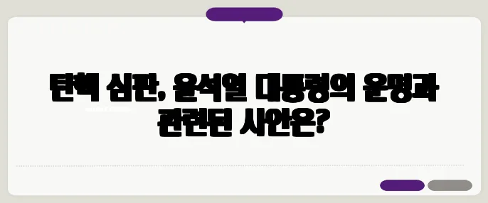 탄핵 심판, 윤석열 대통령의 운명과 관련된 사안은?