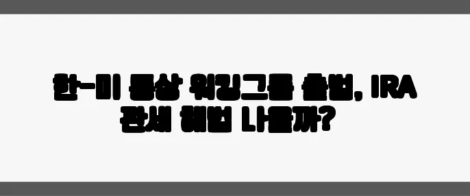한-미 통상 워킹그룹 출범, IRA 관세 해법 나올까?​