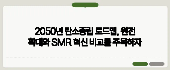 2050년 탄소중립 로드맵, 원전 확대와 SMR 혁신 비교를 주목하자