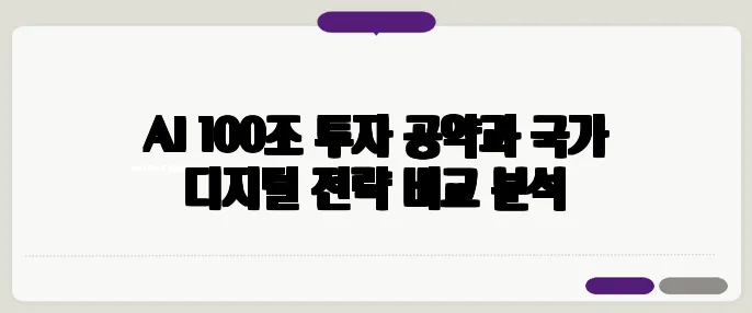 AI 100조 투자 공약과 국가 디지털 전략 비교 분석