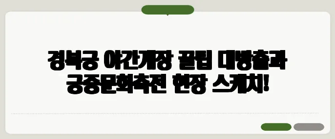 경복궁 야간개장 꿀팁 대방출과 궁중문화축전 현장 스케치!
