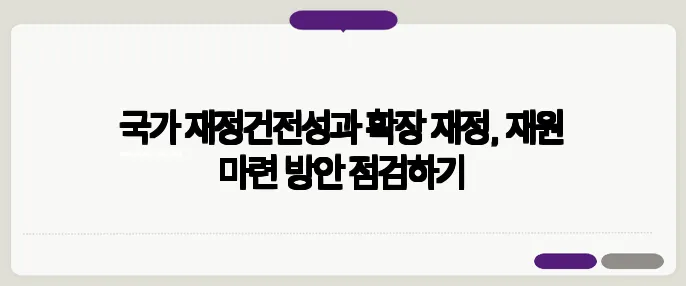 국가 재정건전성과 확장 재정, 재원 마련 방안 점검하기