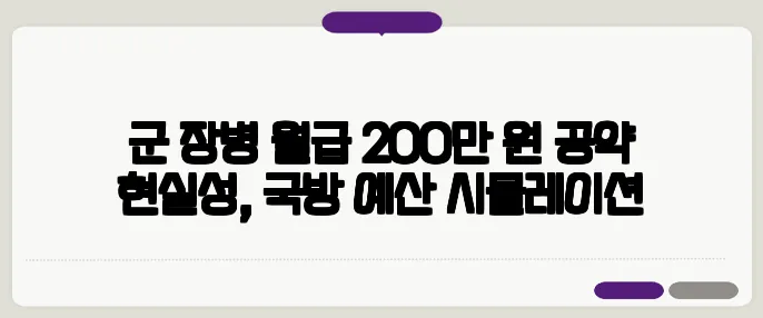 군 장병 월급 200만 원 공약 현실성, 국방 예산 시뮬레이션