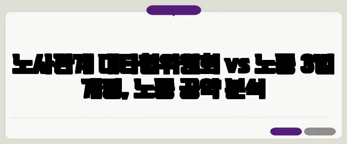 노사관계 대타협위원회 vs 노동 3법 개정, 노동 공약 분석