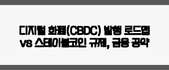 디지털 화폐(CBDC) 발행 로드맵 vs 스테이블코인 규제, 금융 공약
