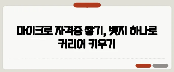 마이크로 자격증 쌓기, 뱃지 하나로 커리어 키우기