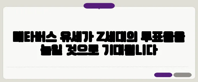 메타버스 유세가 Z세대의 투표율을 높일 것으로 기대됩니다