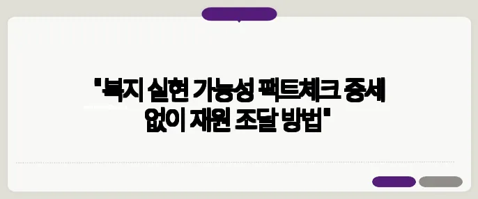 "복지 실현 가능성 팩트체크 증세 없이 재원 조달 방법"