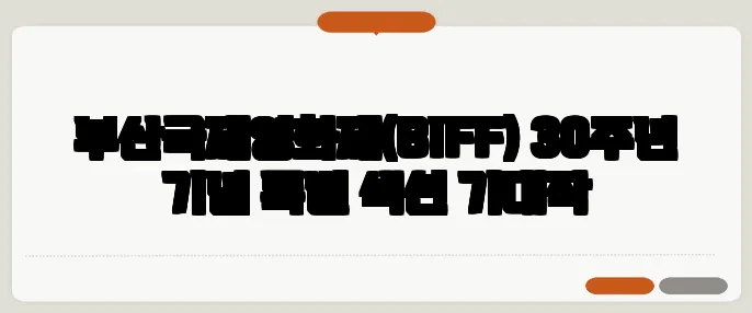 부산국제영화제(BIFF) 30주년 기념 특별 섹션 기대작