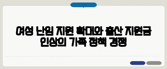 여성 난임 지원 확대와 출산 지원금 인상의 가족 정책 경쟁
