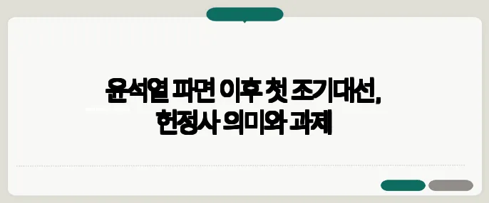 윤석열 파면 이후 첫 조기대선, 헌정사 의미와 과제