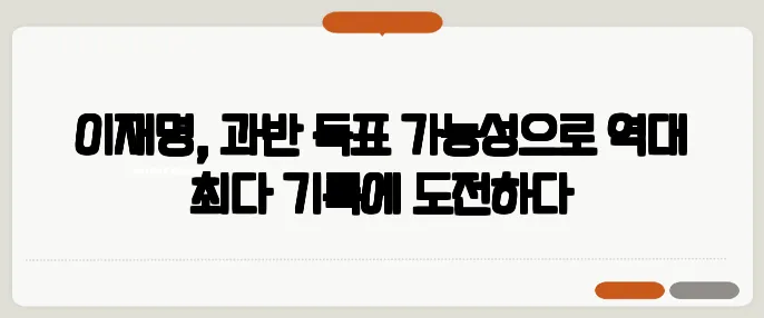 이재명, 과반 득표 가능성으로 역대 최다 기록에 도전하다