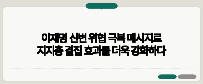 이재명 신변 위협 극복 메시지로 지지층 결집 효과를 더욱 강화하다