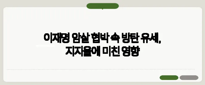 이재명 암살 협박 속 방탄 유세, 지지율에 미친 영향