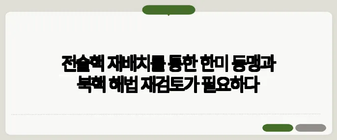 전술핵 재배치를 통한 한미 동맹과 북핵 해법 재검토가 필요하다