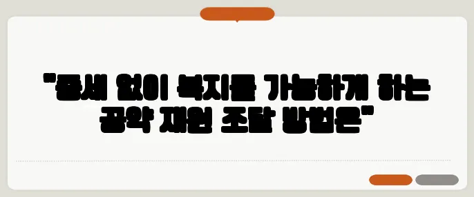 "증세 없이 복지를 가능하게 하는 공약 재원 조달 방법은"
