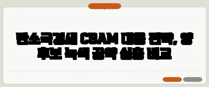 탄소국경세 CBAM 대응 전략, 양 후보 녹색 공약 심층 비교