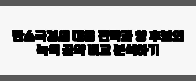 탄소국경세 대응 전략과 양 후보의 녹색 공약 비교 분석하기