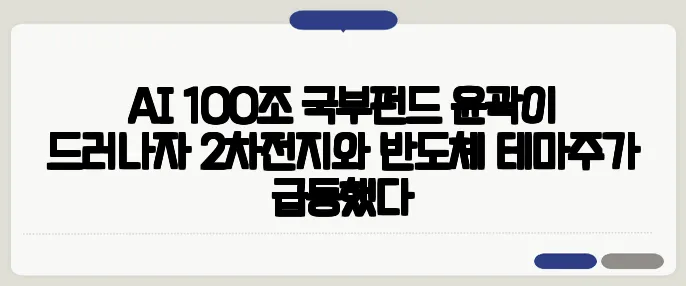 AI 100조 국부펀드 윤곽이 드러나자 2차전지와 반도체 테마주가 급등했다