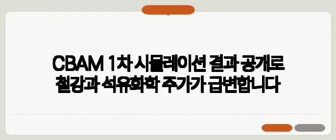 CBAM 1차 시뮬레이션 결과 공개로 철강과 석유화학 주가가 급변합니다