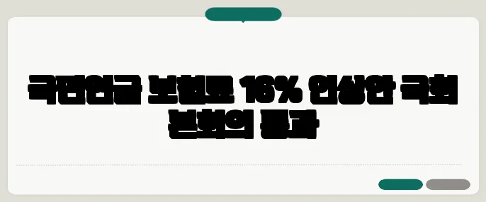 국민연금 보험료 16% 인상안 국회 본회의 통과
