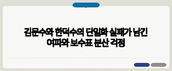 김문수와 한덕수의 단일화 실패가 남긴 여파와 보수표 분산 걱정