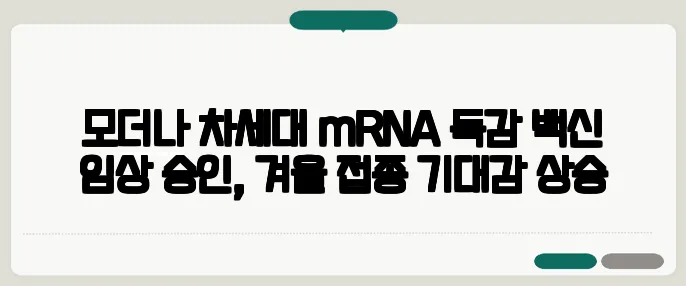 모더나 차세대 mRNA 독감 백신 임상 승인, 겨울 접종 기대감 상승