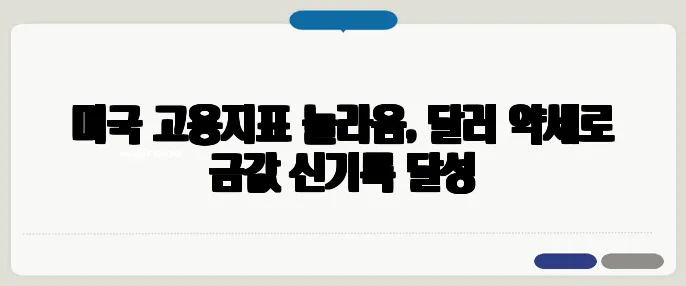 미국 고용지표 놀라움, 달러 약세로 금값 신기록 달성