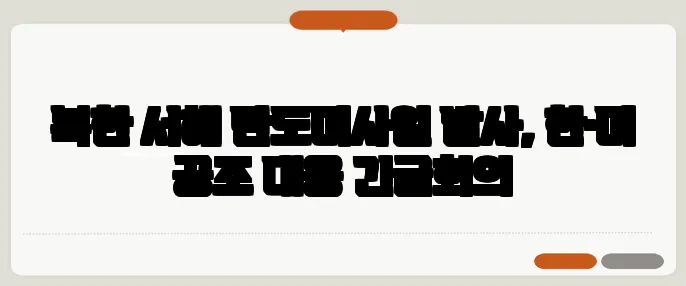 북한 서해 탄도미사일 발사, 한·미 공조 대응 긴급회의