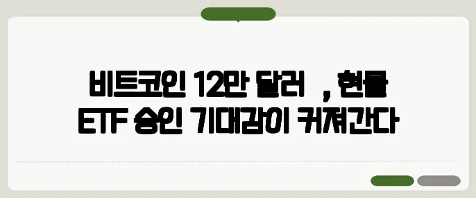 비트코인 12만 달러突破, 현물 ETF 승인 기대감이 커져간다
