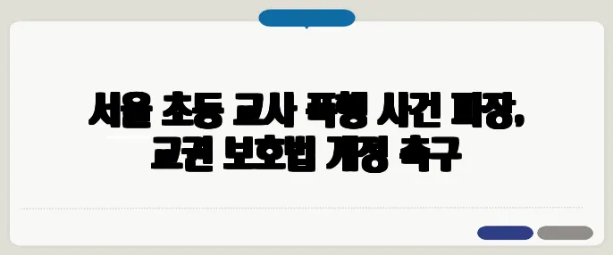 서울 초등 교사 폭행 사건 파장, 교권 보호법 개정 촉구