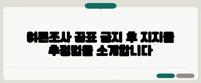 여론조사 공표 금지 후 지지율 추정법을 소개합니다